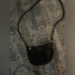 Black leather coach bag